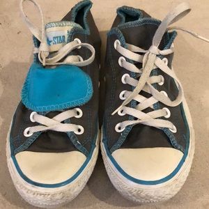 Converse All Star Double Tongue Gray/Teal Low Top